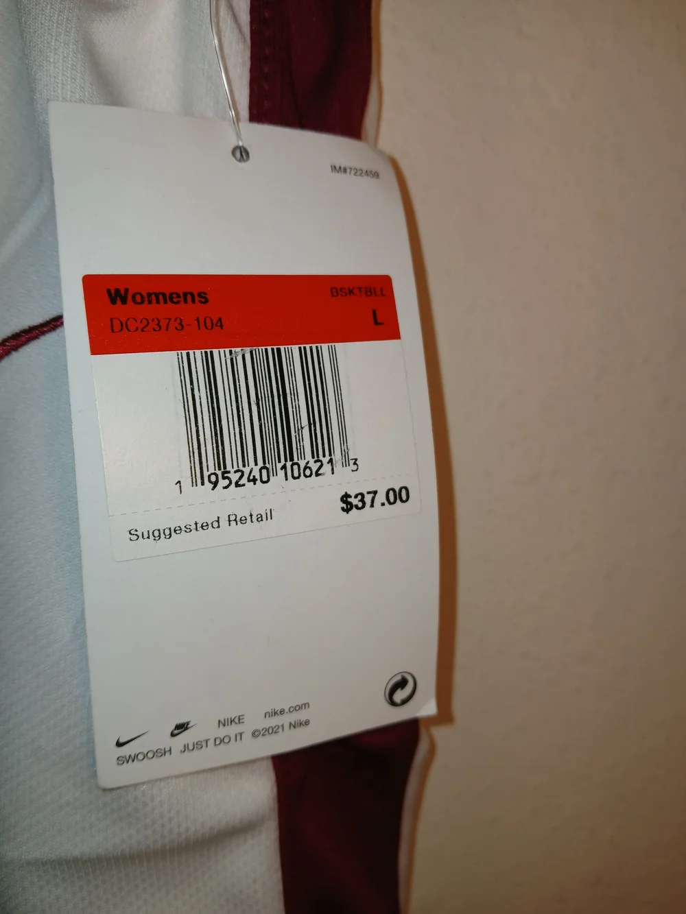 Nike Women's Shorts Dri-Fit  ( L )  White/Red Wine Basketball